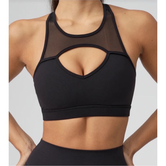 Buffbunny Collection Other - BuffBunny • Extra Large • Onyx Black • Ambrosia Sports Bra • Mesh Gym Support